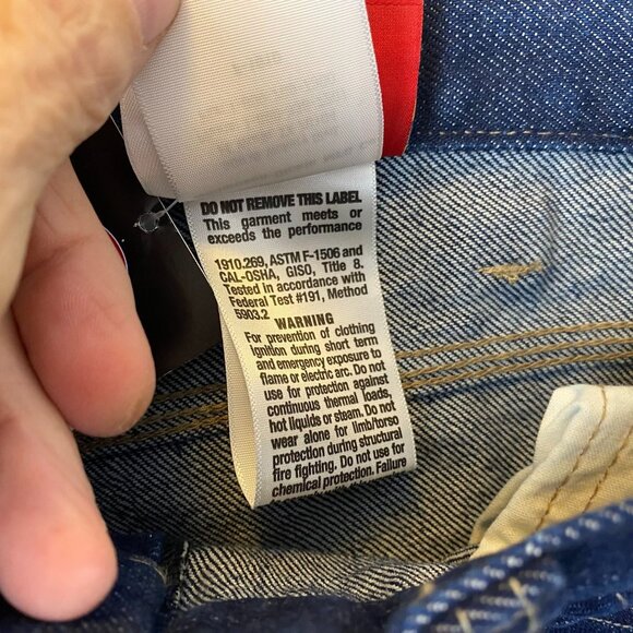 NWT Dickies Mens Flame Resistant Carpenter Jeans 36x30 Work Pants Blue Denim - Picture 13 of 16